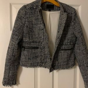 Banana Republic Tweed Jacket With Frayed Edges
